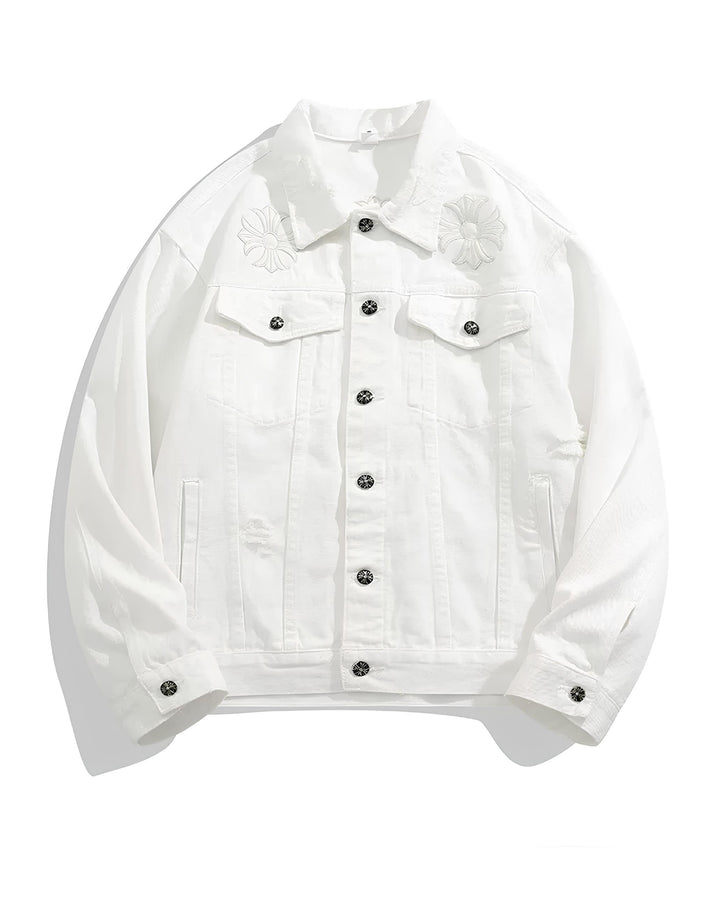 クロスエンブロイダリーデニムジャケット Ril 6232