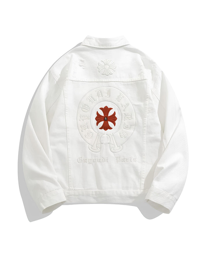 クロスエンブロイダリーデニムジャケット Ril 6232