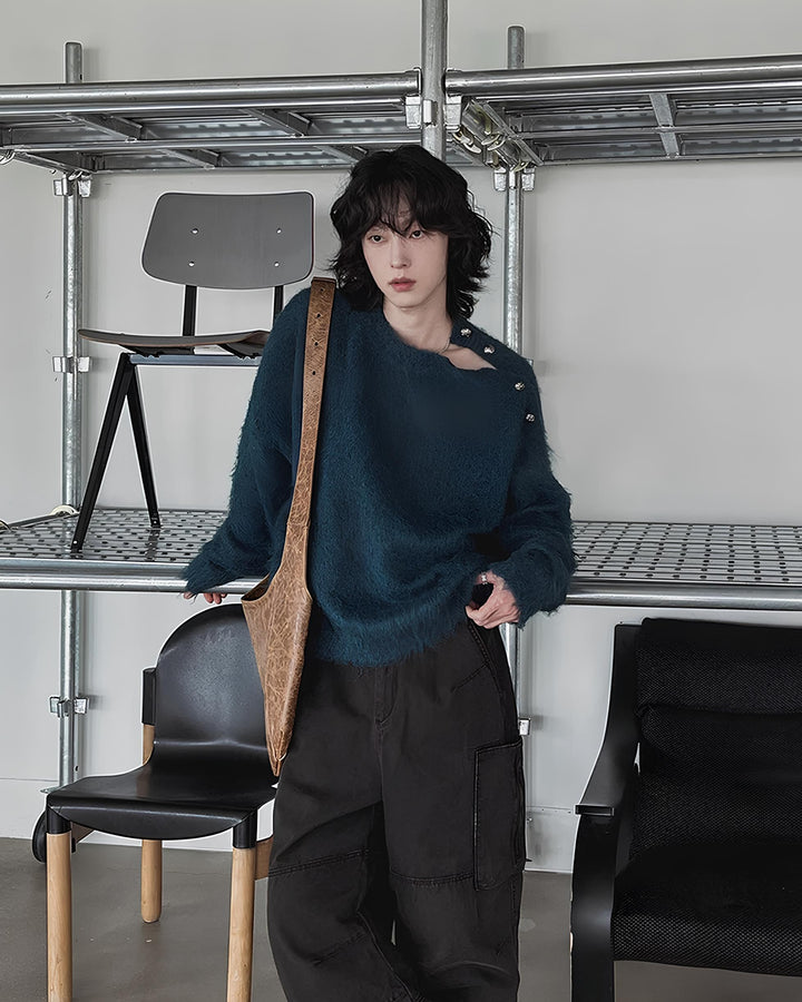 ショルダーボタンモヘアニット Ril 6234