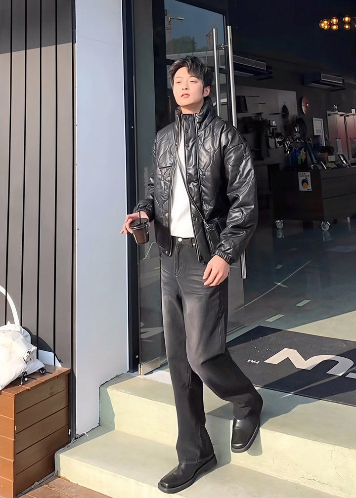 レザーキルティングジャケット Ril 5919