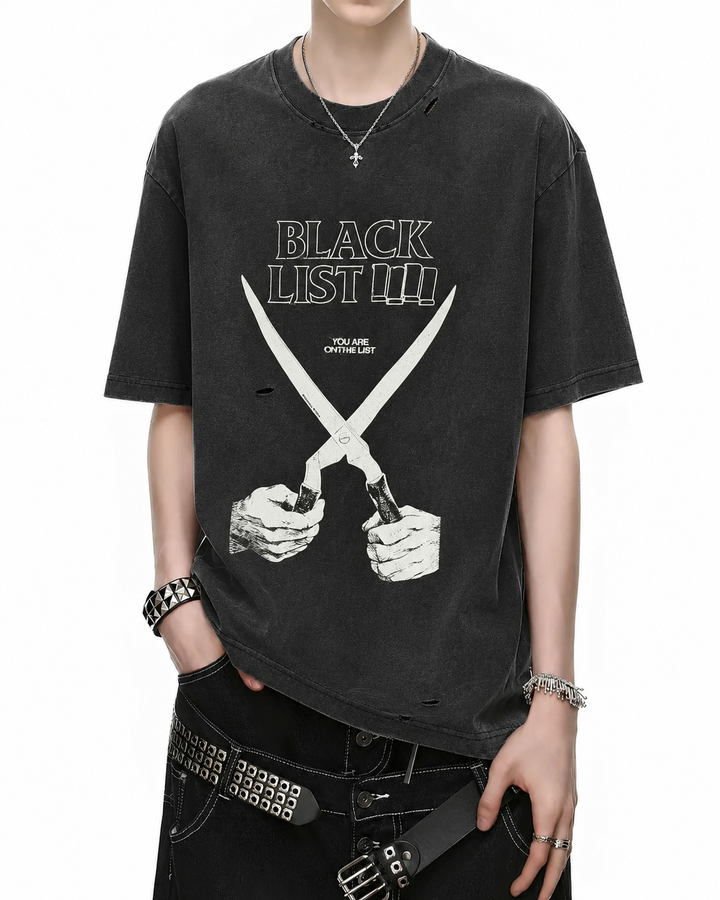 BLACK CUT TEE Ril 6103