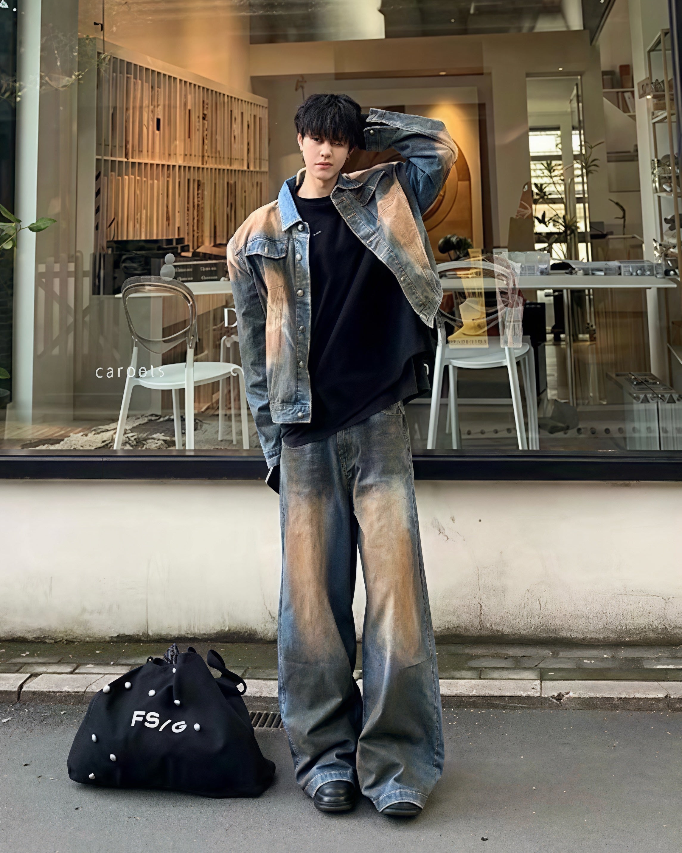 【ひろり】chiiiibag　フーディーオフホワイト&amp;デニムシャツ　セット リラックスフィット ECRUデニムシャツ｜REPLAY リプレイ公式通販サイト