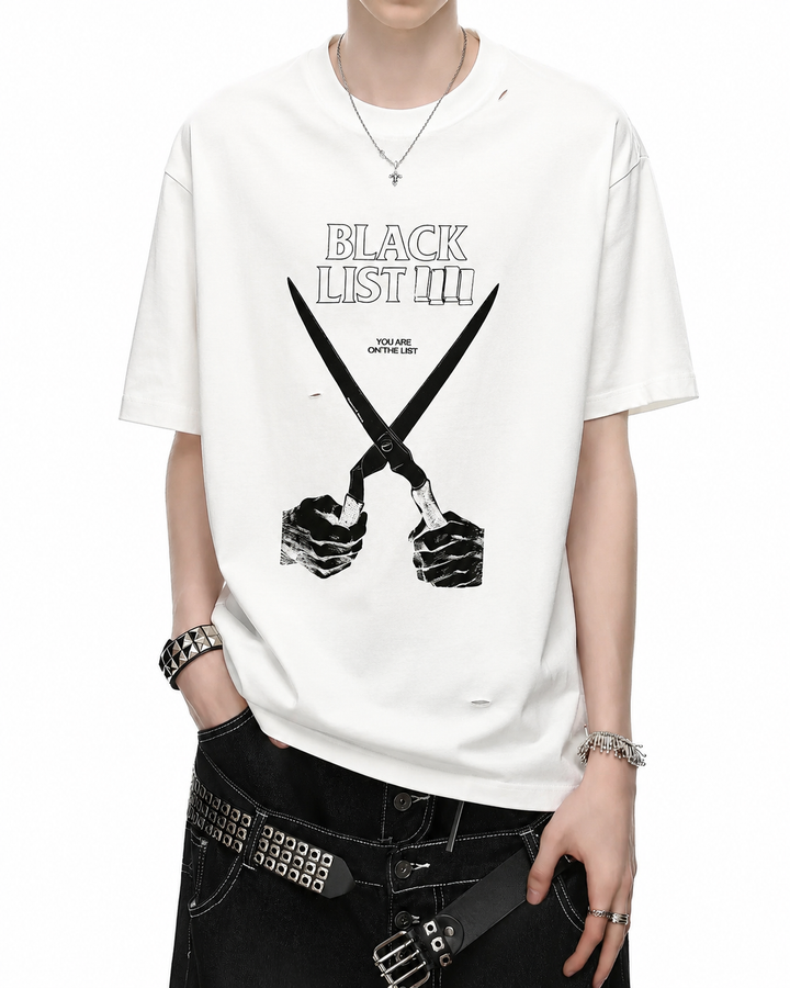 BLACK CUT TEE Ril 6103