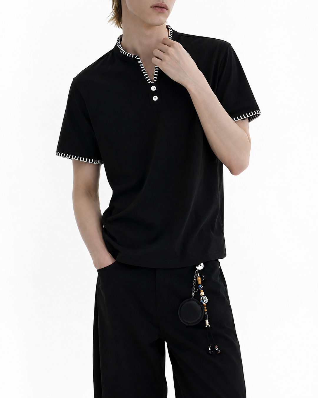 ホワイトカラーステッチTシャツ Ril 6114