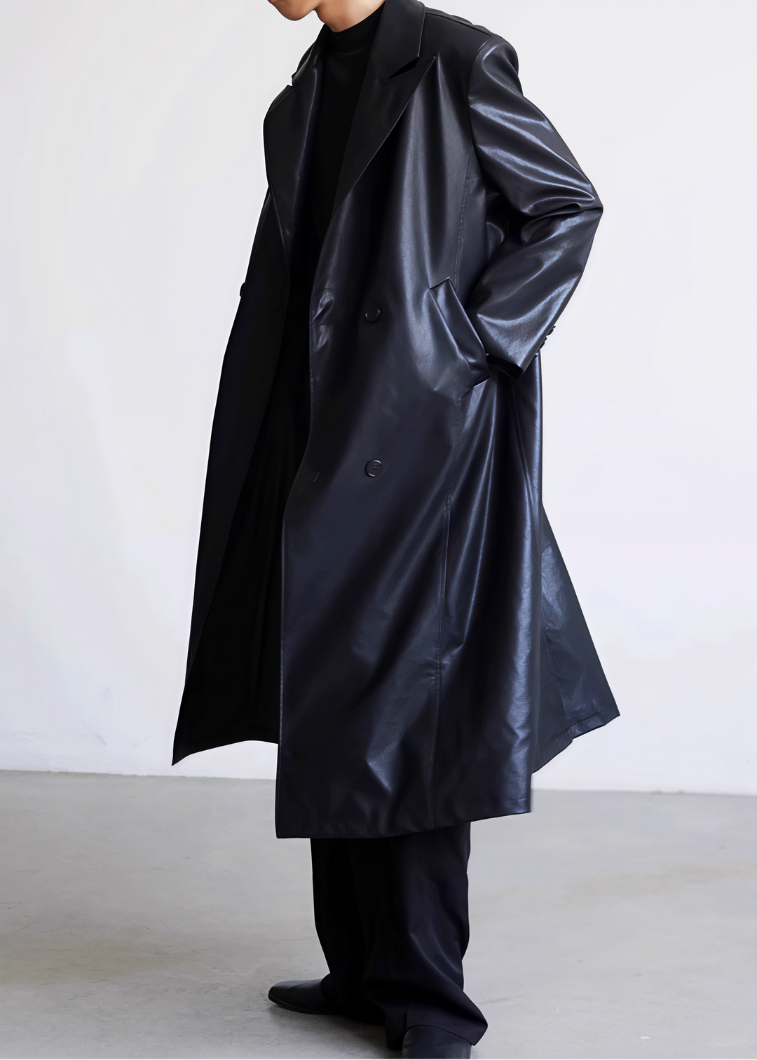 ロングレザーコート Ril 5928