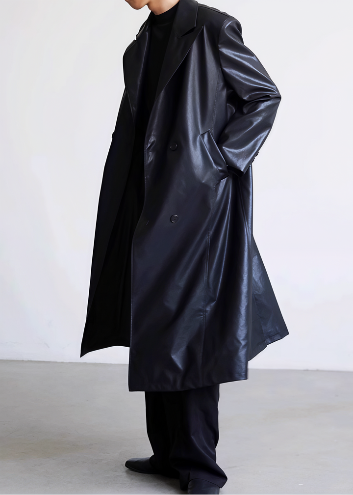 ロングレザーコート Ril 5928