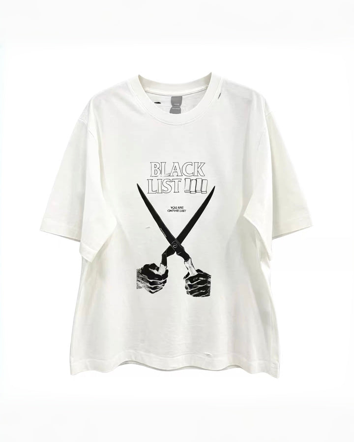 BLACK CUT TEE Ril 6103