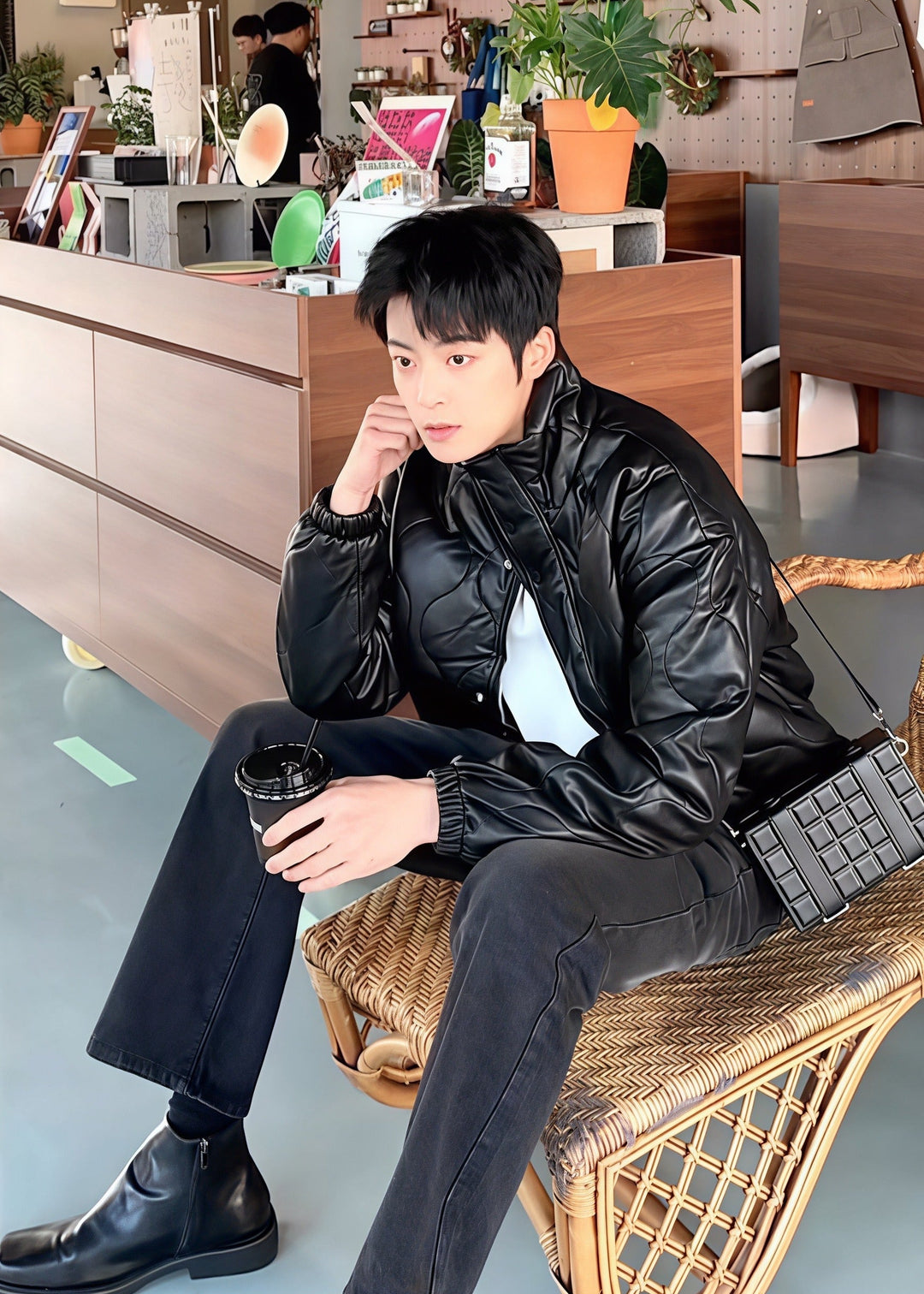 レザーキルティングジャケット Ril 5919