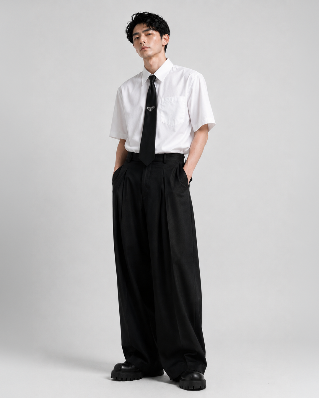 クロップドレギュラーカラーシャツ Ril 6080