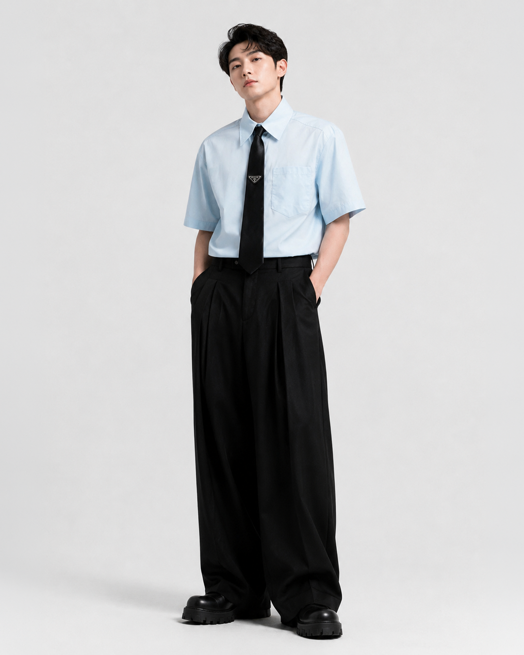 クロップドレギュラーカラーシャツ Ril 6080