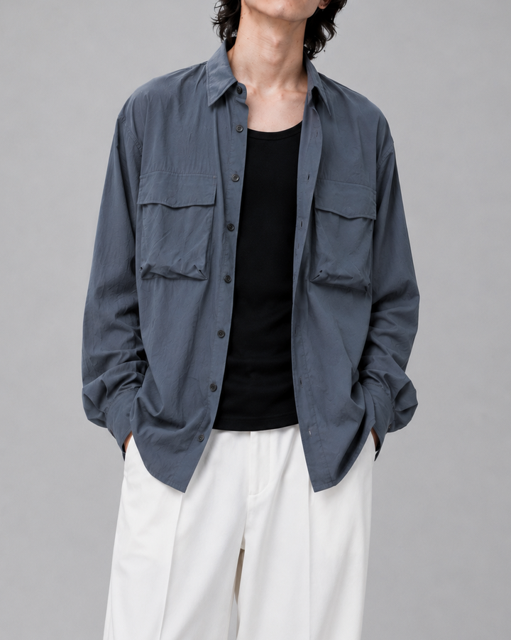 ルーズフィットドレープシャツ Ril 6088