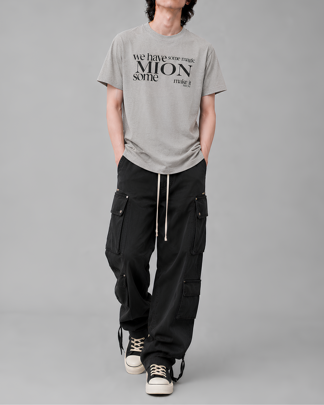 クルーネックレタープリントTシャツ Ril 6096