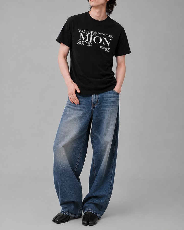クルーネックレタープリントTシャツ Ril 6096