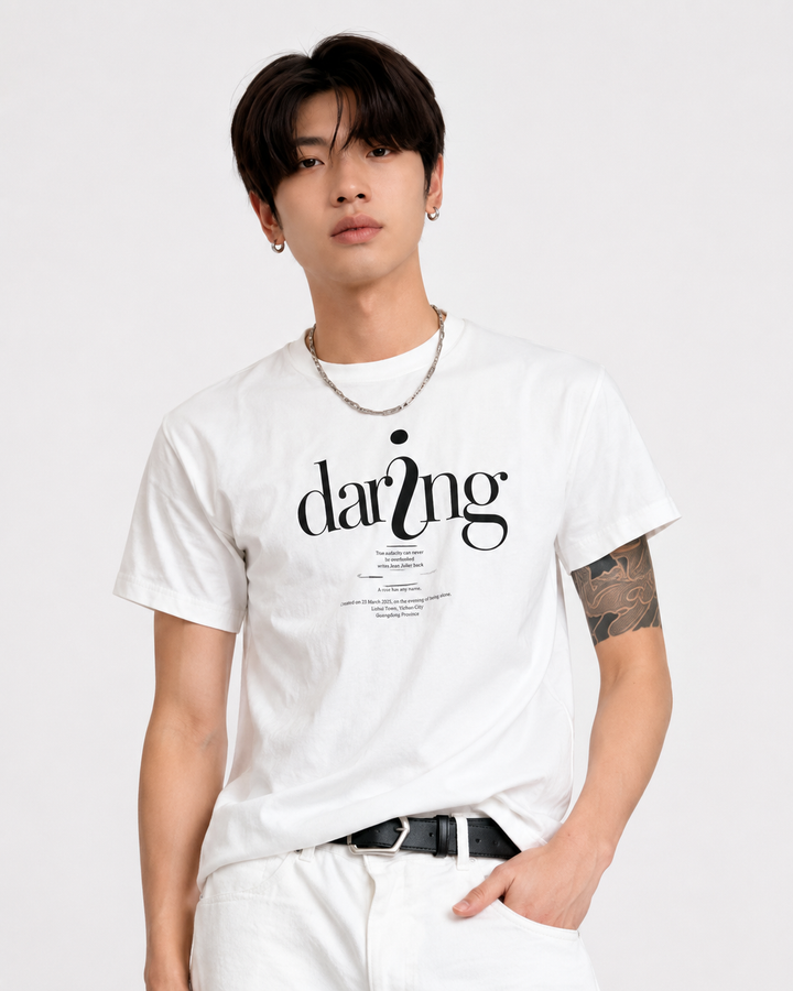 デアリングタイポグラフィTシャツ Ril 6162