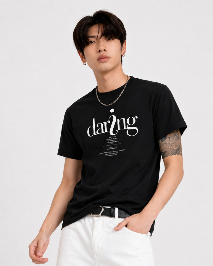 デアリングタイポグラフィTシャツ Ril 6162