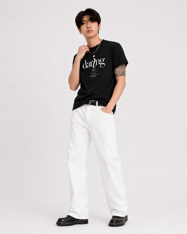 デアリングタイポグラフィTシャツ Ril 6162