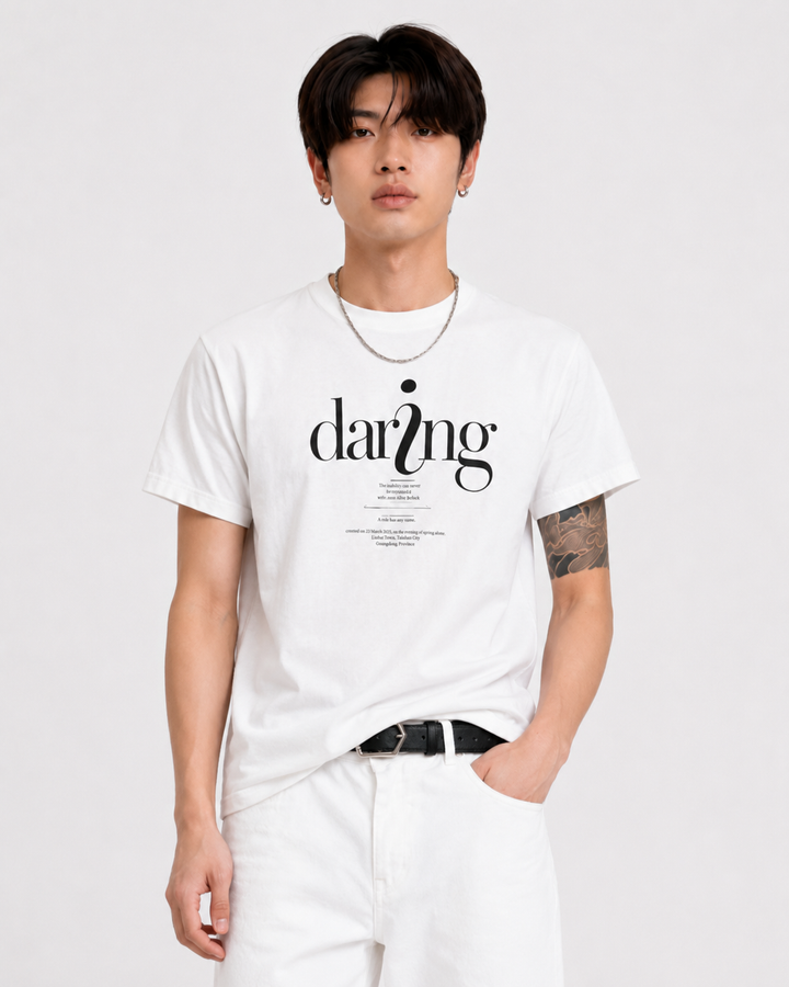デアリングタイポグラフィTシャツ Ril 6162