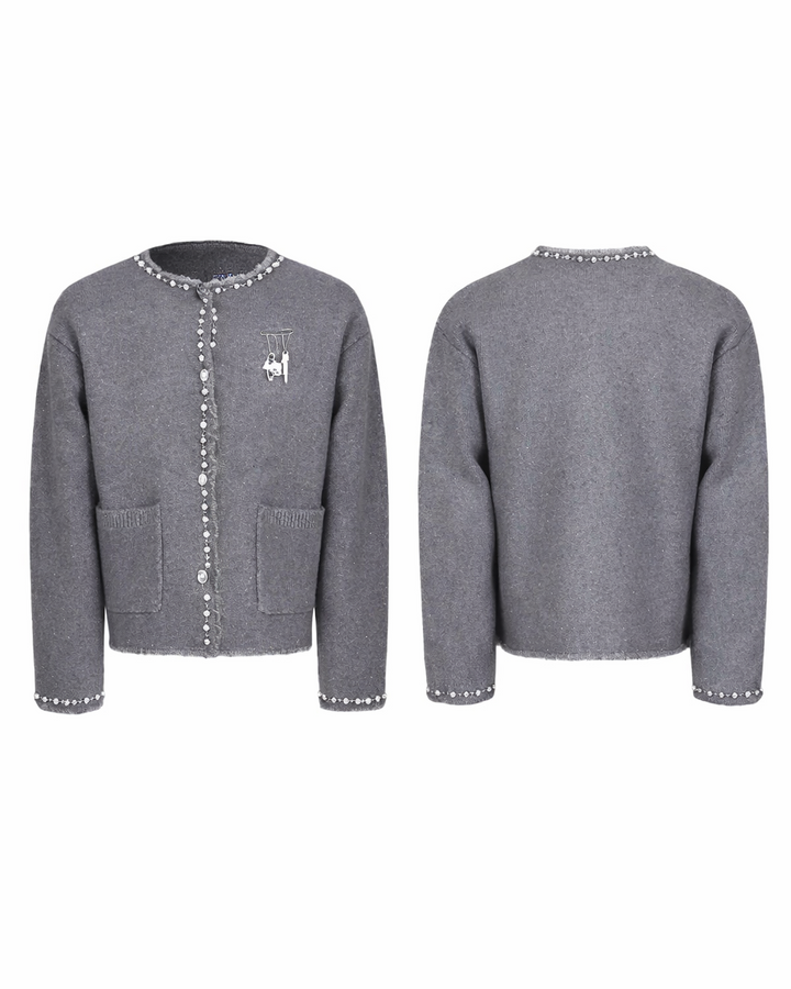 パールトリム ノーカラーツイードジャケット Ril 5979