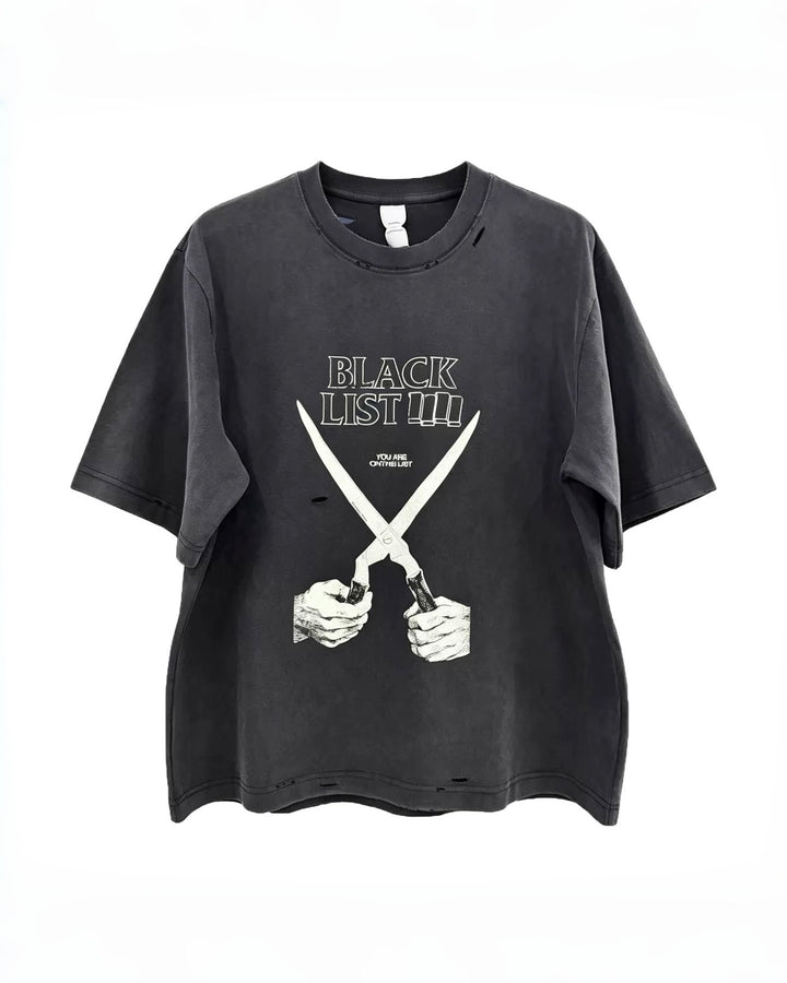 BLACK CUT TEE Ril 6103