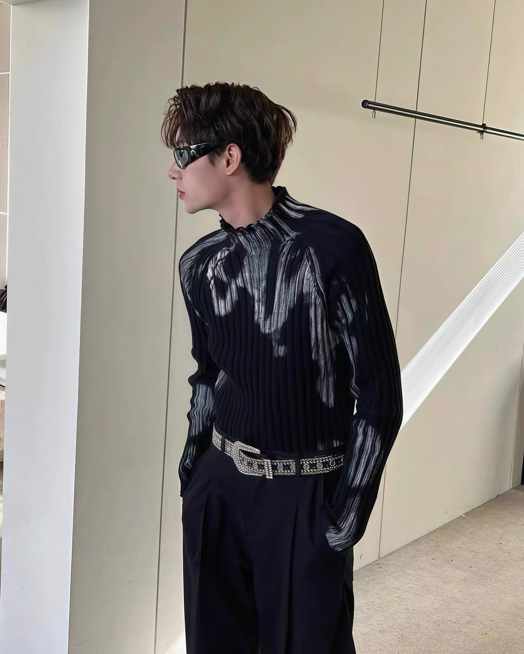 ペインティッドハイネックリブニットRil 5990