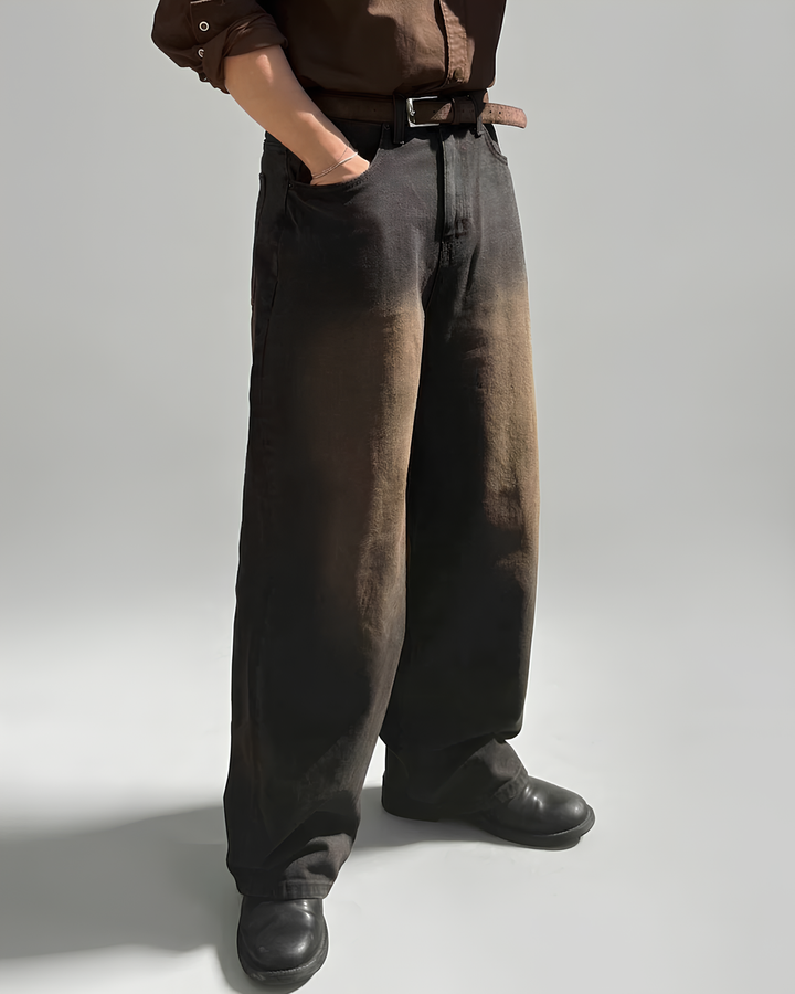 ヴィンテージウォッシュワイドデニムパンツ  Ril 6033