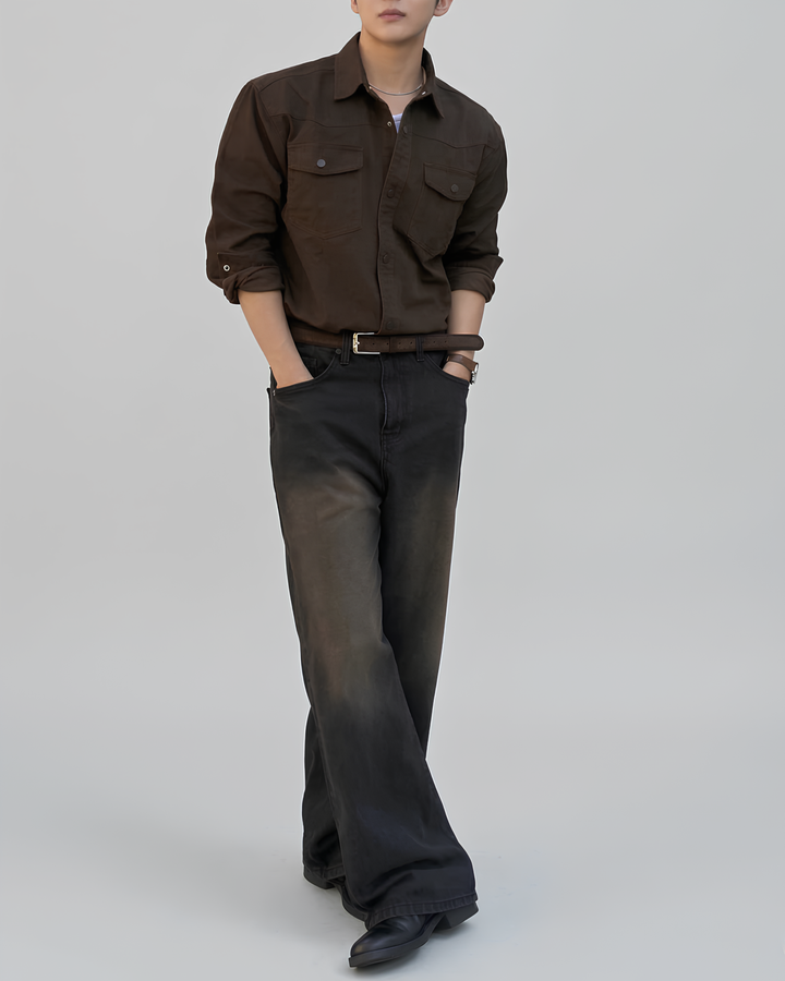 ヴィンテージブラウンワークシャツ  Ril 6032