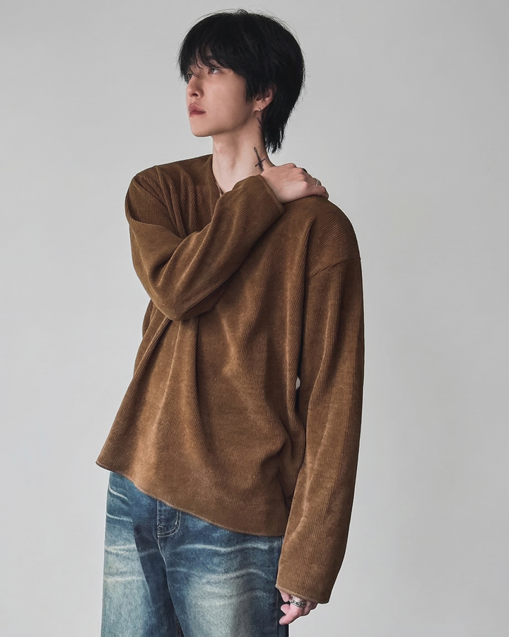 ソフトリブオーバーシルエットトップス  Ril 6031