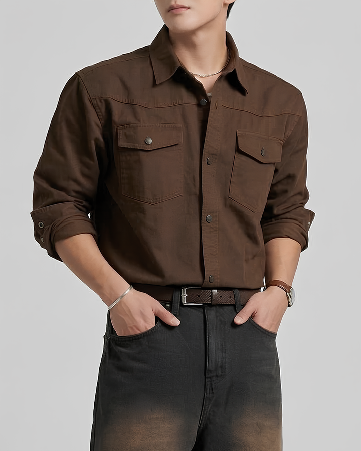 ヴィンテージブラウンワークシャツ  Ril 6032