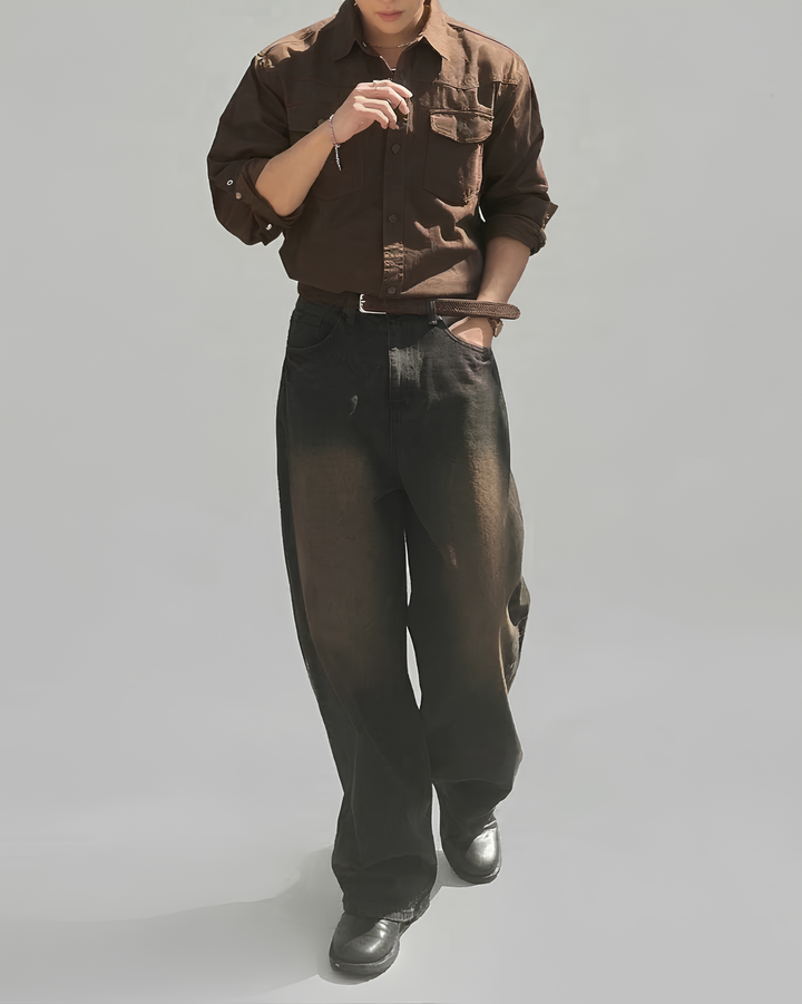 ヴィンテージブラウンワークシャツ  Ril 6032