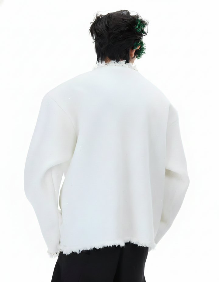 パールトリム ノーカラーツイードジャケット Ril 5979