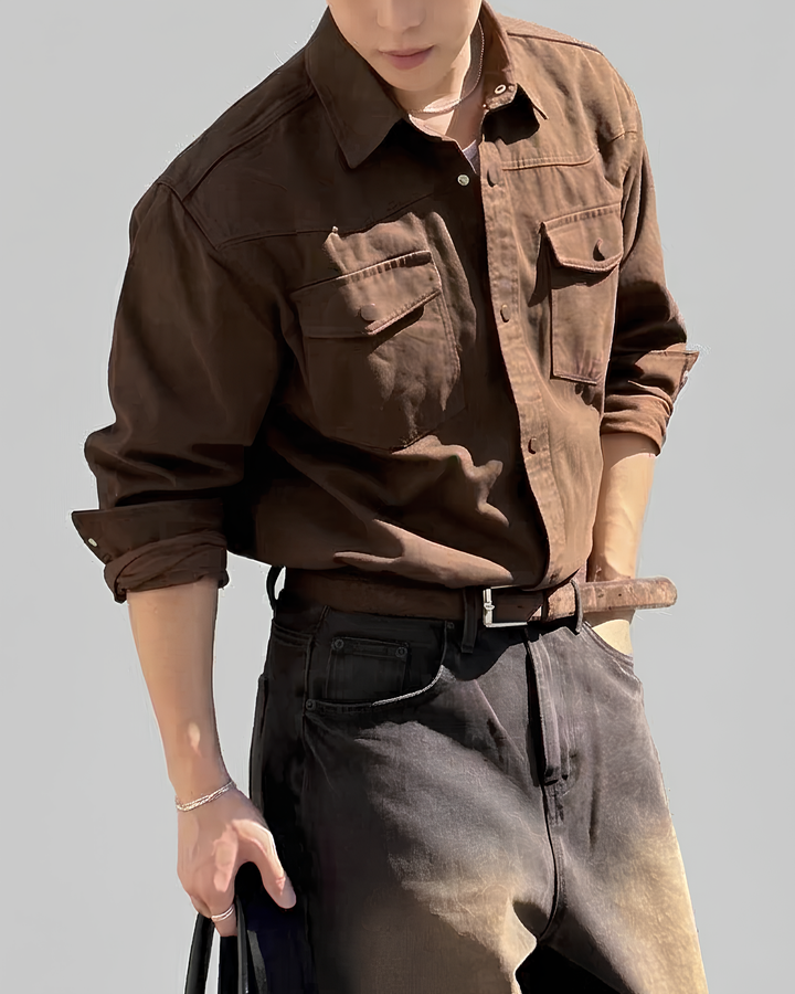 ヴィンテージブラウンワークシャツ  Ril 6032