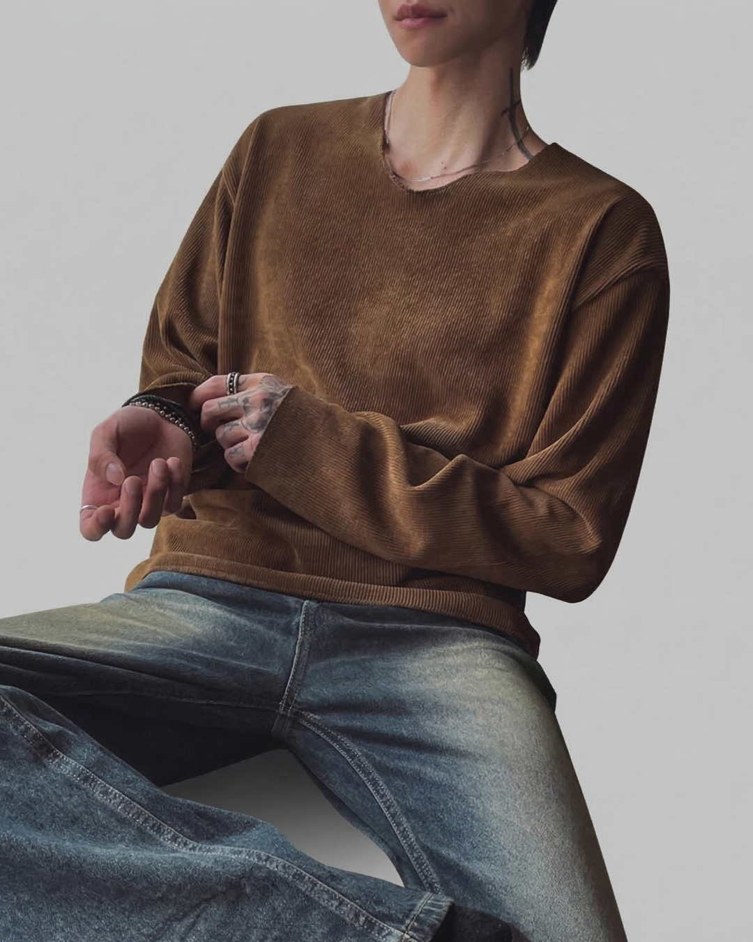 ソフトリブオーバーシルエットトップス  Ril 6031