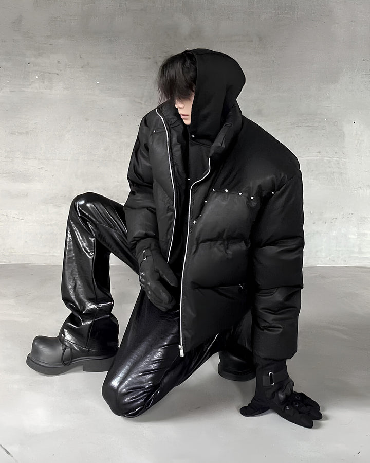 スタッズブラックパファージャケット  Ril 5899