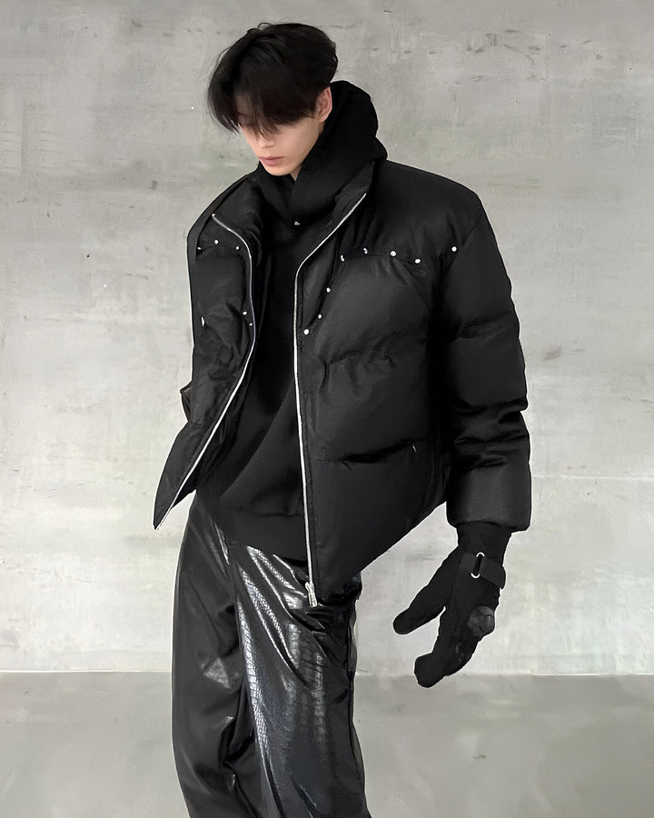 スタッズブラックパファージャケット  Ril 5899