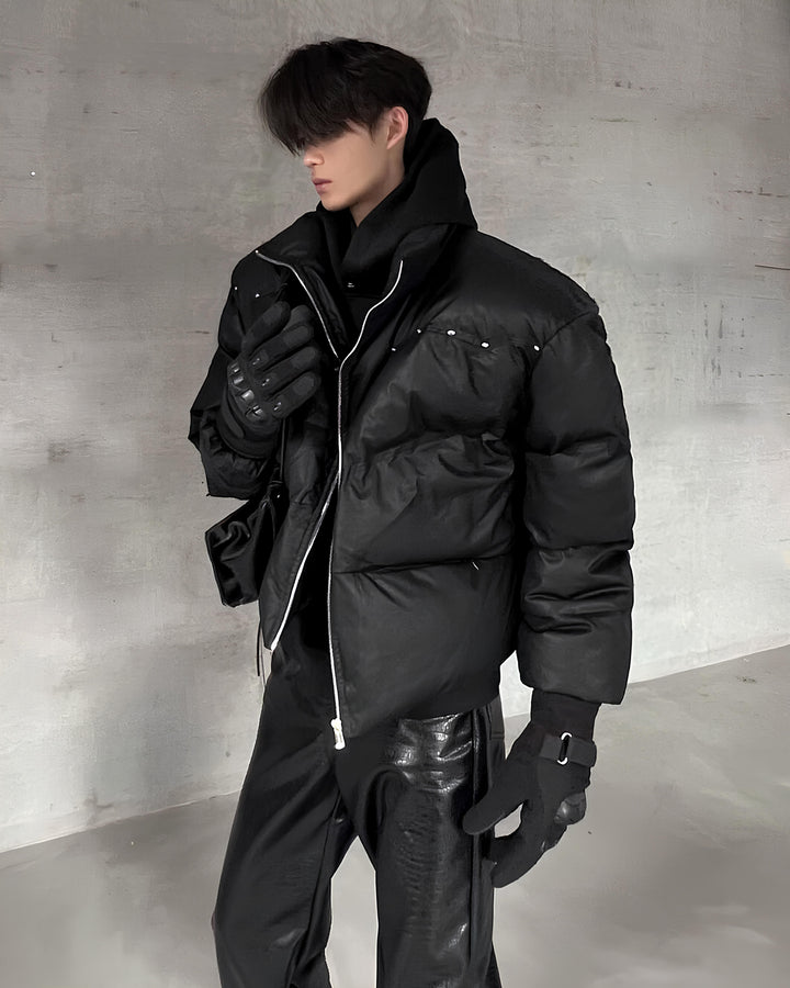 スタッズブラックパファージャケット  Ril 5899