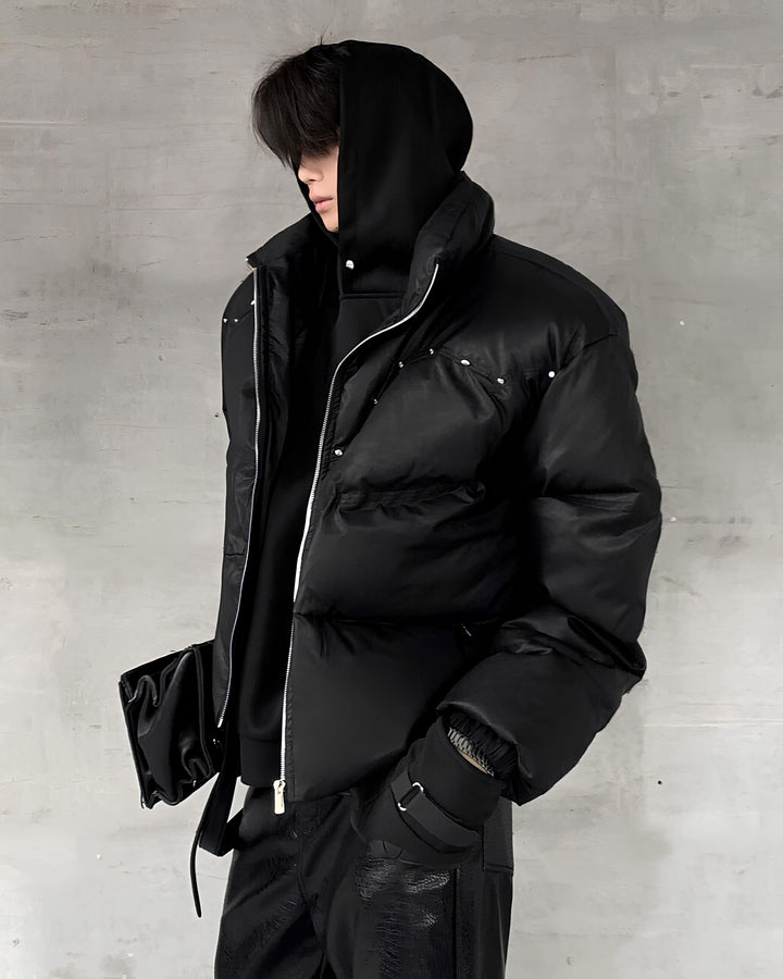 スタッズブラックパファージャケット  Ril 5899