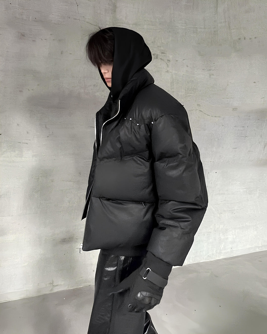 スタッズブラックパファージャケット  Ril 5899