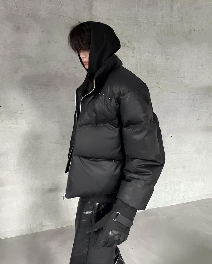 スタッズブラックパファージャケット  Ril 5899