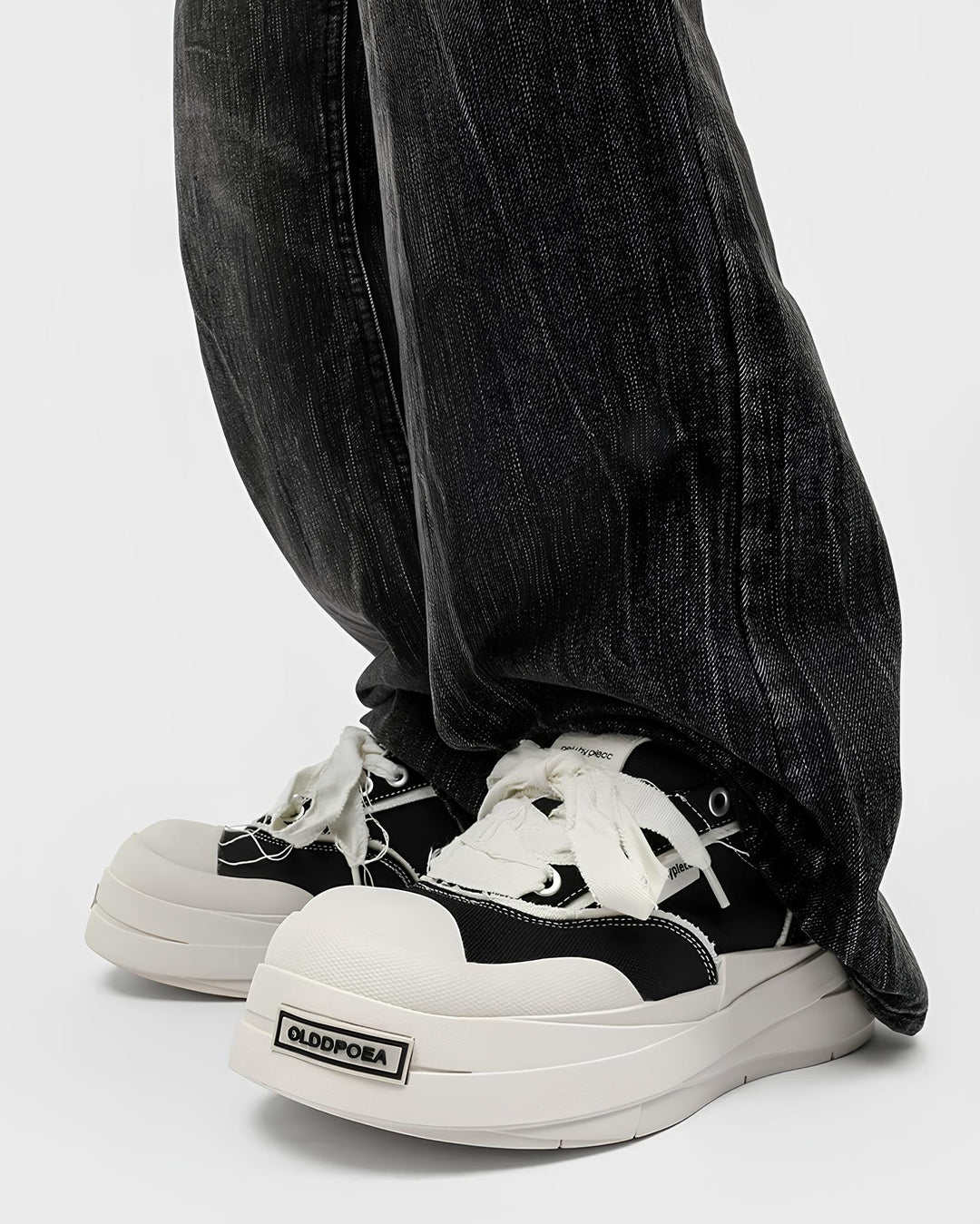 ホワイトステッチ厚底キャンバススニーカー Ril 5914