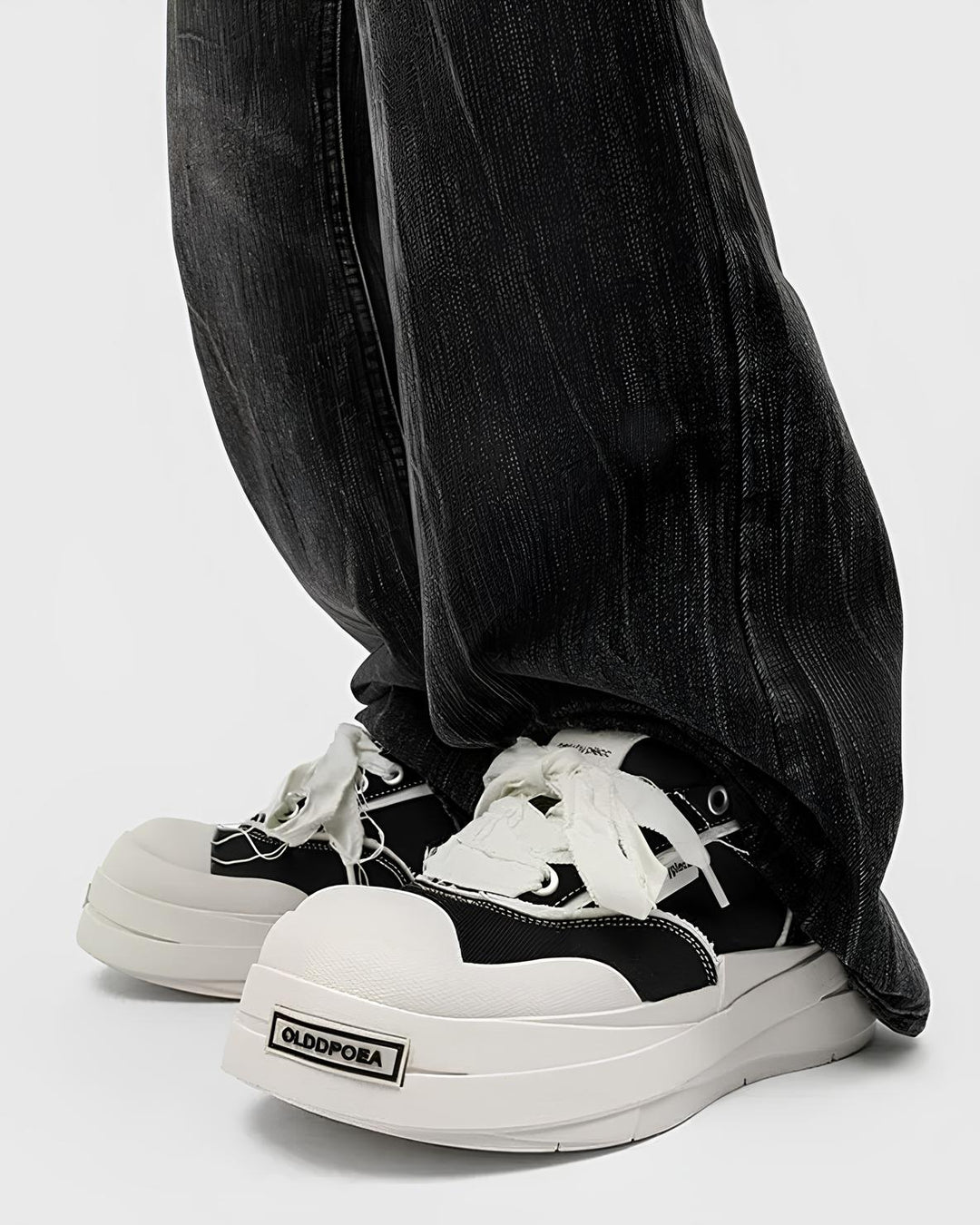 ホワイトステッチ厚底キャンバススニーカー Ril 5914