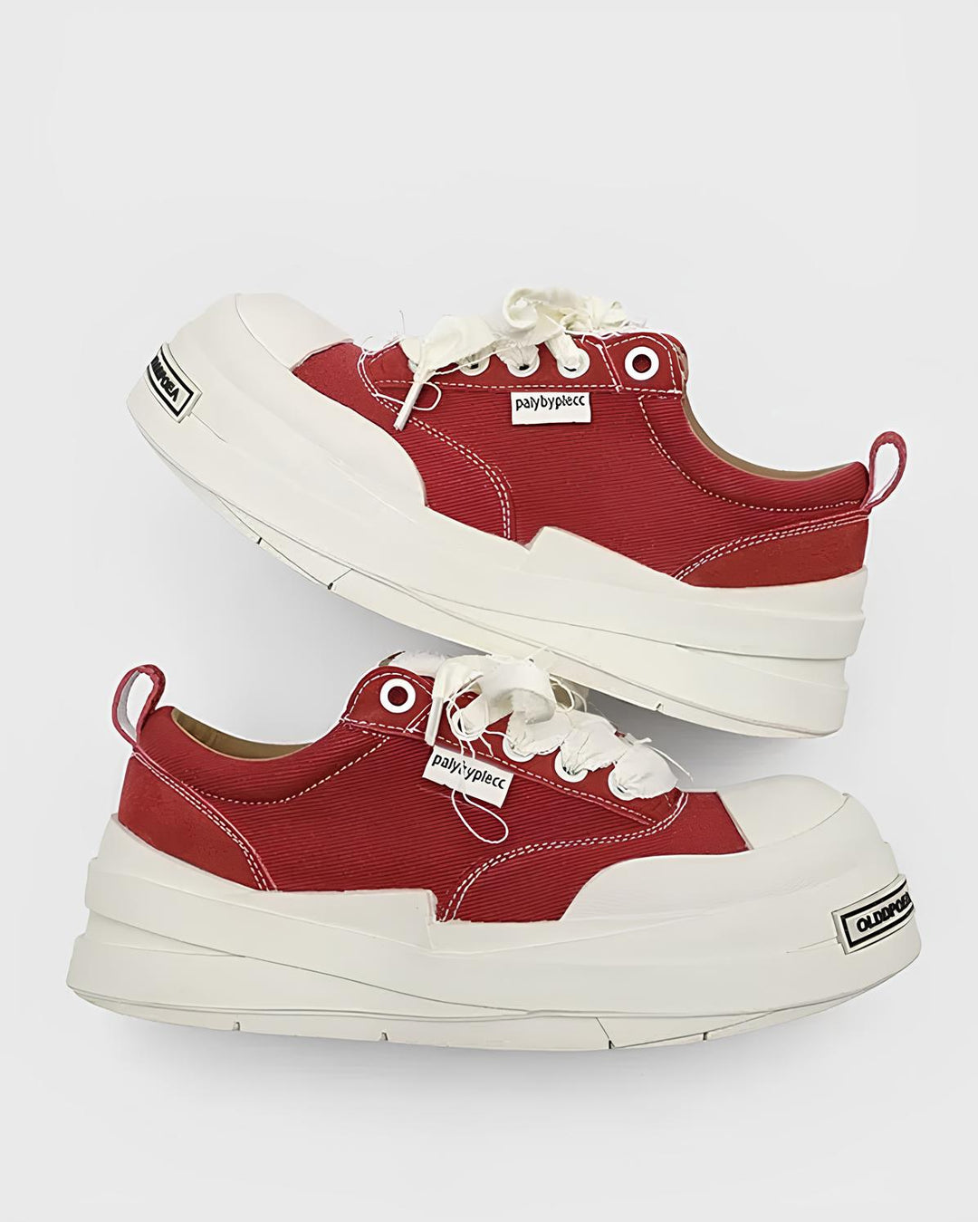 ホワイトステッチ厚底キャンバススニーカー Ril 5914