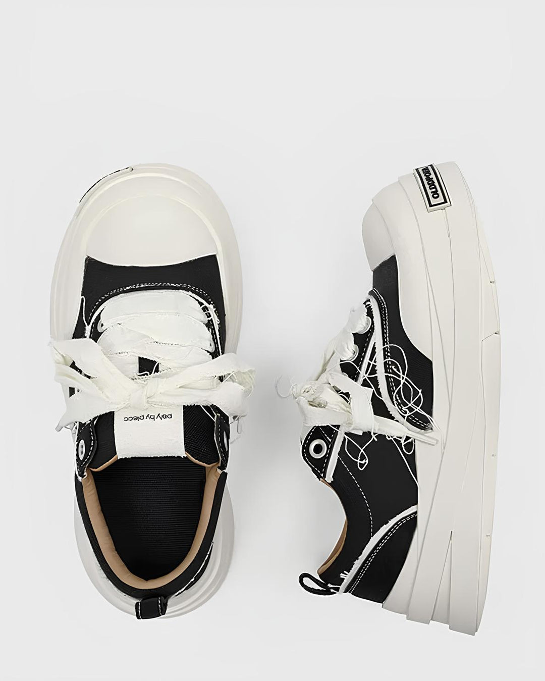 ホワイトステッチ厚底キャンバススニーカー Ril 5914