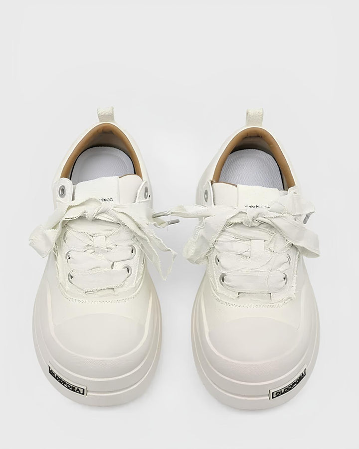 ホワイトステッチ厚底キャンバススニーカー Ril 5914