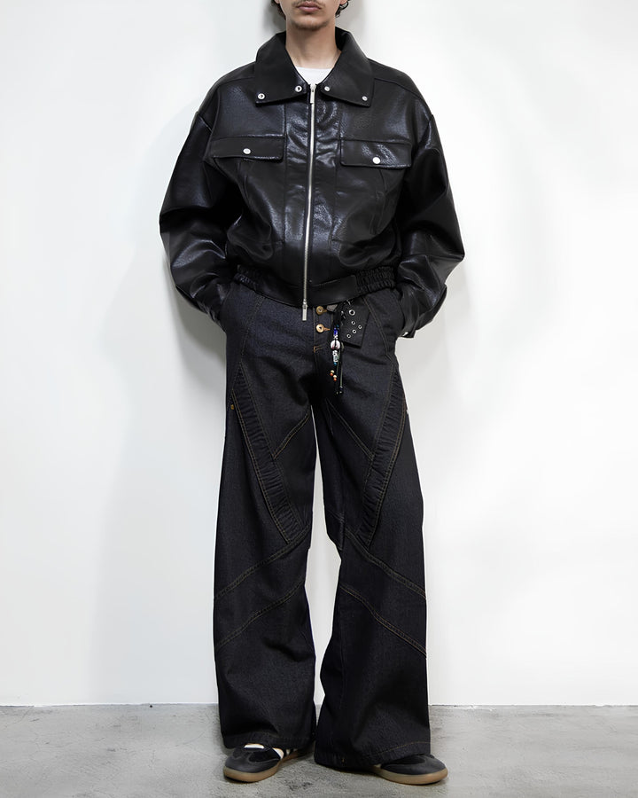 2WAYカラーレザーブルゾン Ril 5995