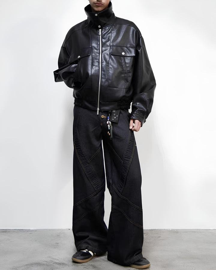 2WAYカラーレザーブルゾン Ril 5995