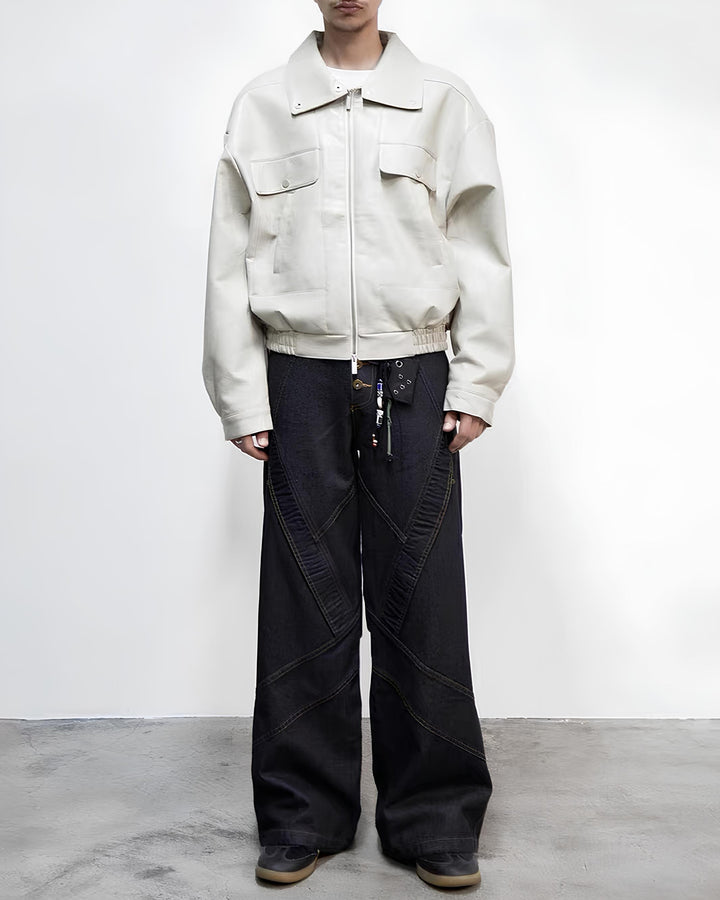 2WAYカラーレザーブルゾン Ril 5995