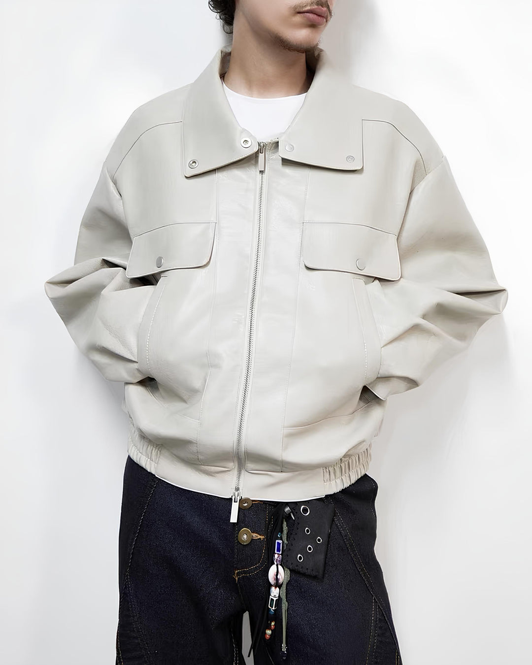 2WAYカラーレザーブルゾン Ril 5995