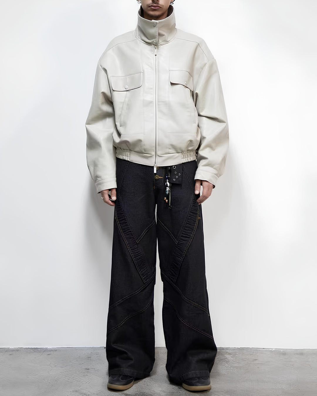 2WAYカラーレザーブルゾン Ril 5995