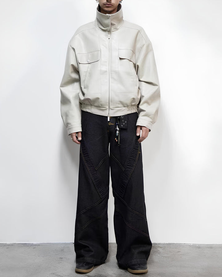 2WAYカラーレザーブルゾン Ril 5995