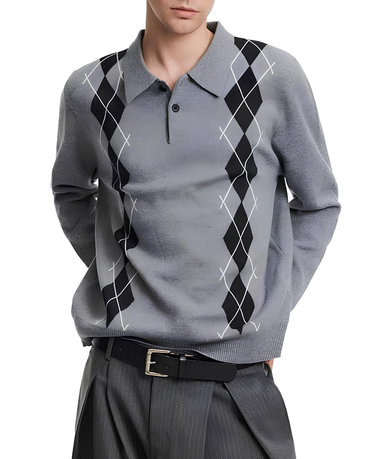 アーガイルチェックニットポロ Ril 6006